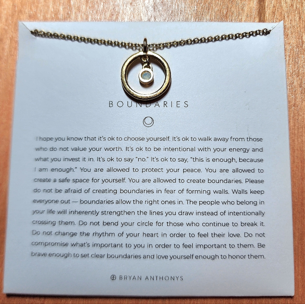 "Boundaries" Gold & White Opal Pendant